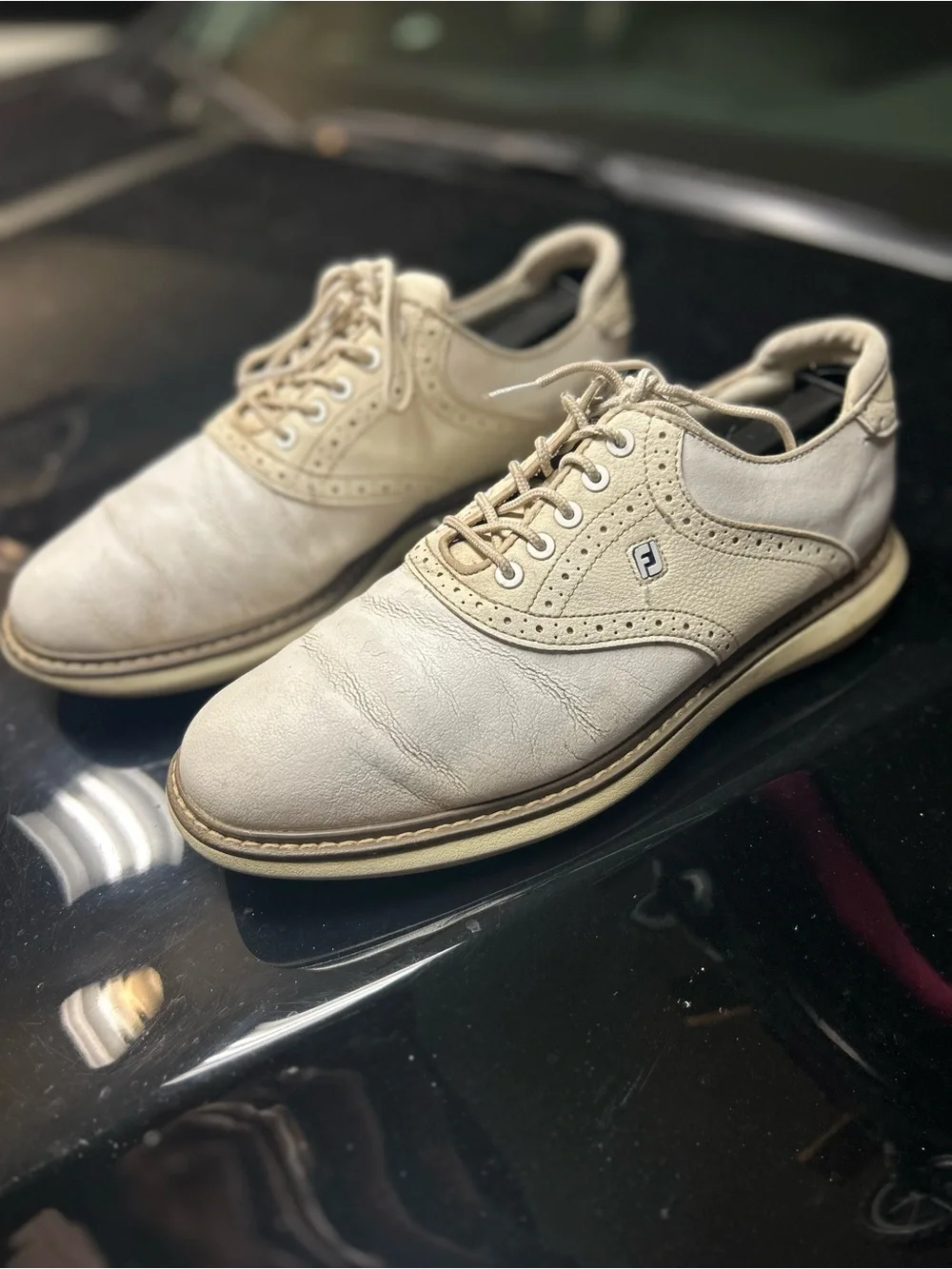 FootJoy Traditions Men’s White Leather Golf Shoes